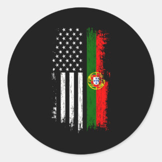 Portuguese American Flag Pride Portugal Usa Srt Classic Round Sticker