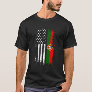 Portuguese American Flag Pride Portugal Usa Srt T-Shirt