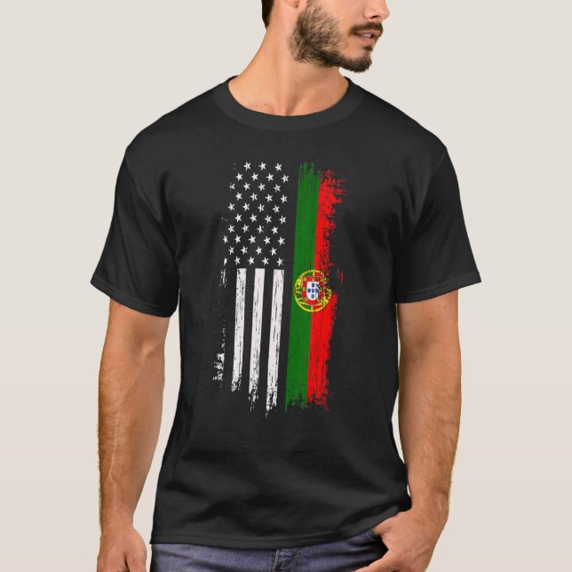 Portuguese American Flag  Pride Portugal Usa T-Shirt (Front)