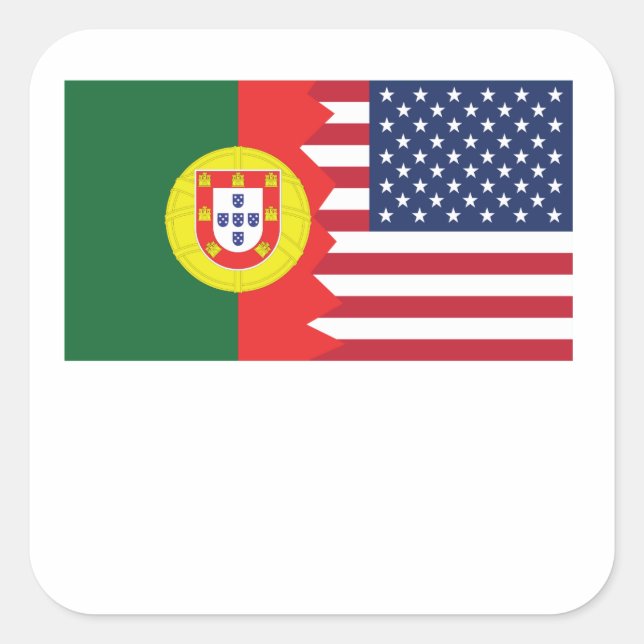 Portuguese American Flag Square Sticker (Front)