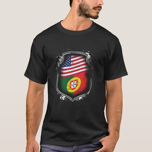 Portuguese American Flag T-Shirt (Front)