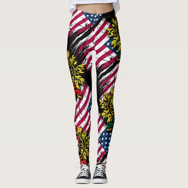 Portuguese American Leggings (Front)