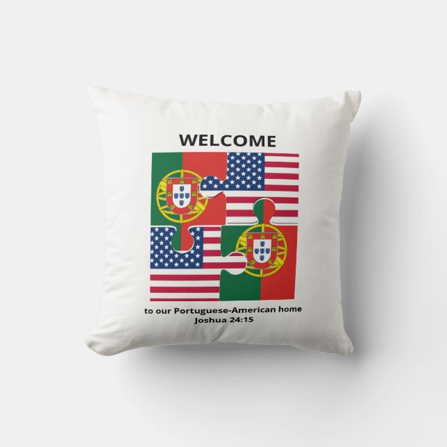 PORTUGUESE AMERICAN Welcome Cushion (Front)