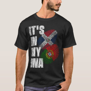 Portuguese And Dominican Mix DNA Flag Heritage T-Shirt