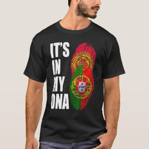 Portuguese And Kyrgyzstani Mix Dna Heritage Flag T-Shirt