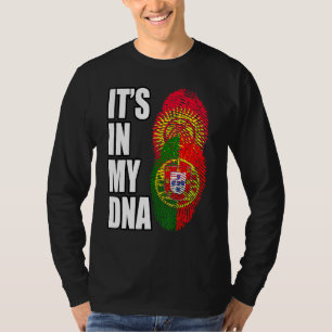 Portuguese And Kyrgyzstani Mix Dna Heritage Flag T-Shirt