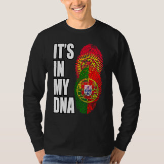 Portuguese And Kyrgyzstani Mix Dna Heritage Flag T-Shirt
