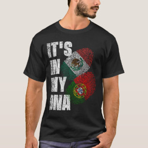 Portuguese And Mexican DNA Mix Flag Heritage T-Shirt