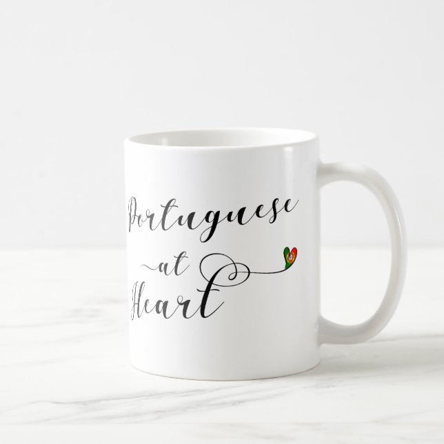 Portuguese At Heart Mug, Portugal Coffee Mug (Right)
