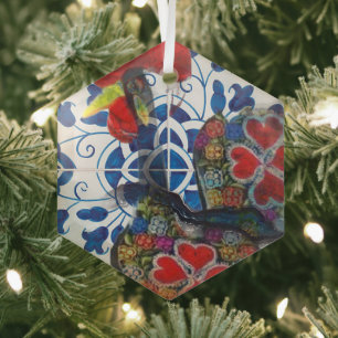 Portuguese Azores folk art Glass Tree Decoration