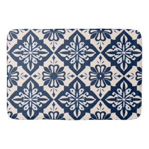 Portuguese Azulejo Blue and White Bath Mat
