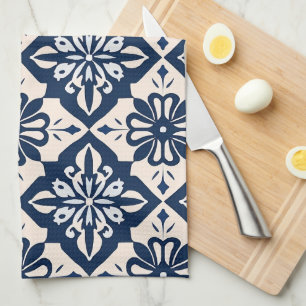 Portuguese Azulejo Blue and White Tea Towel