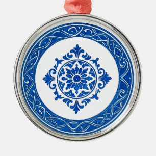 Portuguese Azulejo Ornament – Blue Tile Christmas