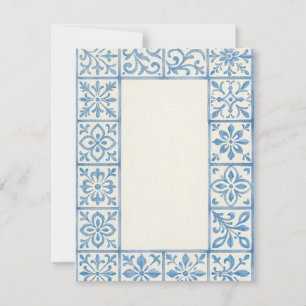 Portuguese Azulejo tile blue stationary design Card