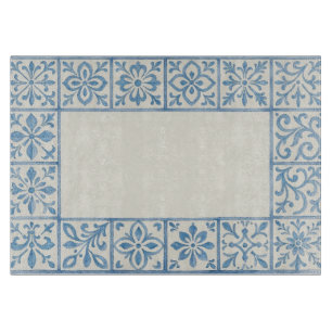 Portuguese Azulejo tile blue stationary design Cutting Board