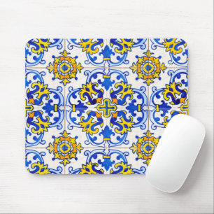 Portuguese Azulejo Tile Mosaic Computer Mouse Mat