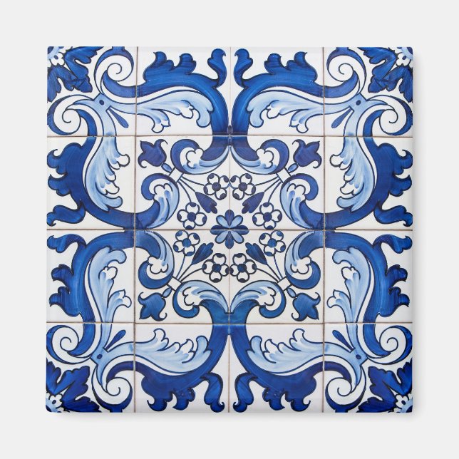 Portuguese Azulejo Tiles Pattern Magnet (Front)