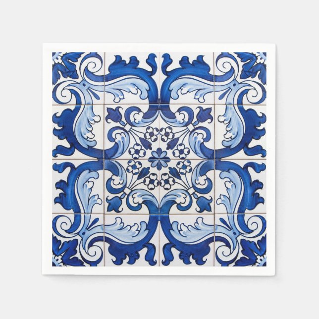 Portuguese Azulejo Vintage Napkin (Front)