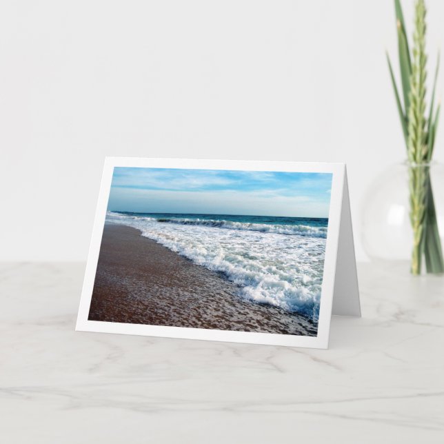 Portuguese Beach Waves Landscape Card (Front)