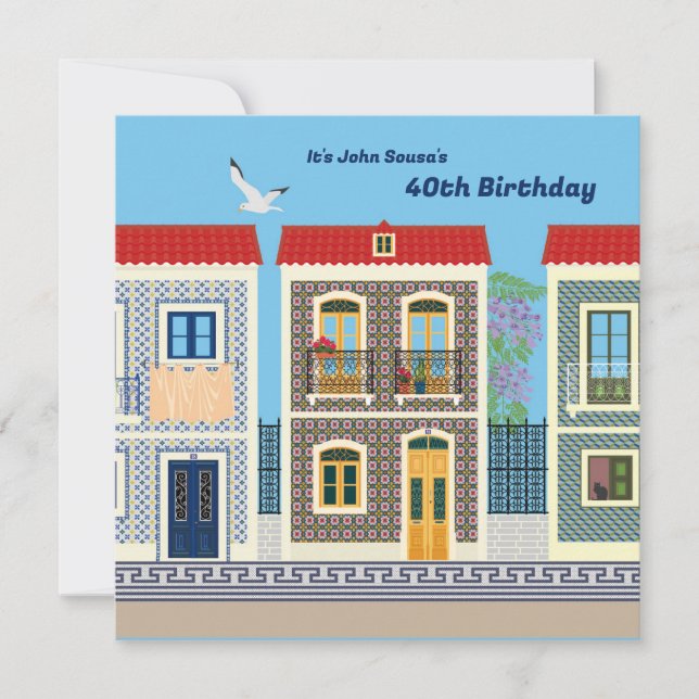 Portuguese beautiful houses with tiles or azulejos (Front)