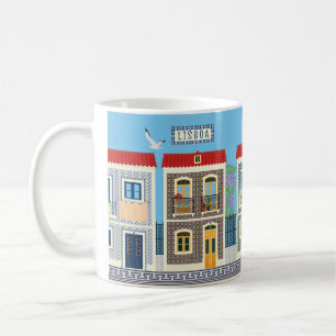 Portuguese beautiful houses with tiles or azulejos coffee mug