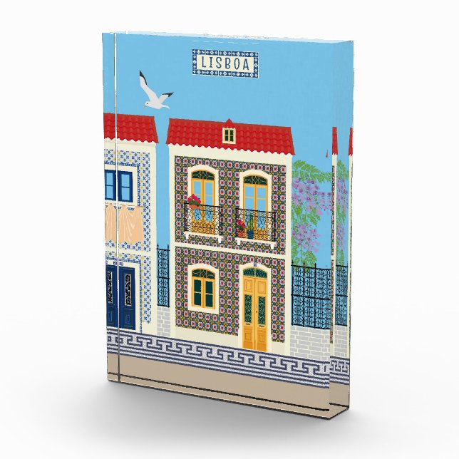 Portuguese beautiful houses with tiles or azulejos photo block (Right)