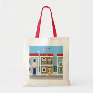 Portuguese beautiful houses with tiles or azulejos tote bag