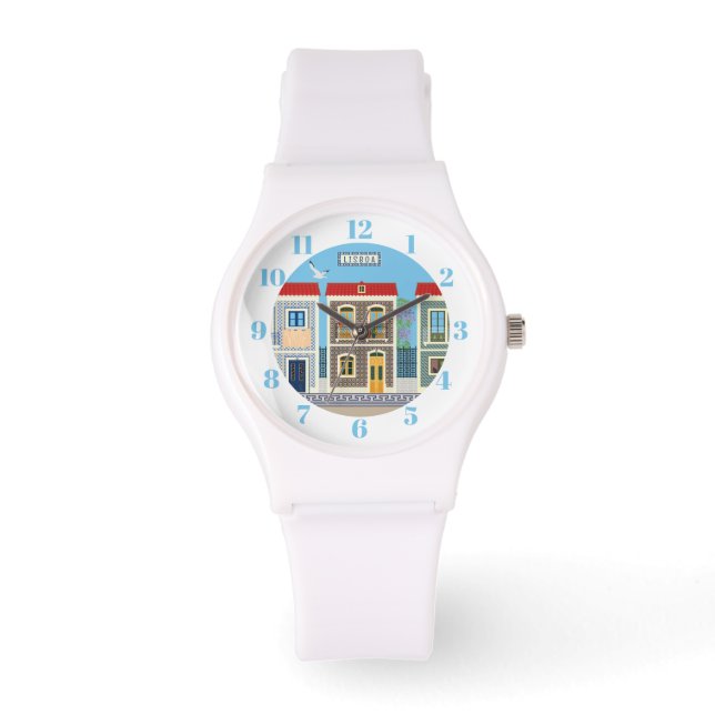 Portuguese beautiful houses with tiles or azulejos watch (Front)