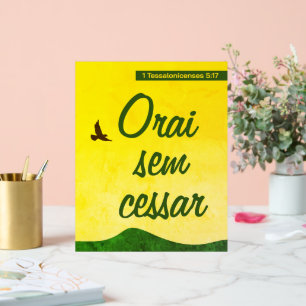 Portuguese Bible Verse Motivational Inspiring Acrylic Sign