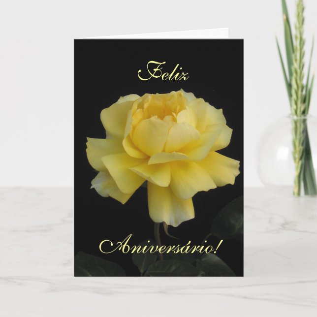 Portuguese Birthday: Rosa para o seu Aniversario! Card (Front)