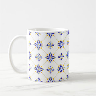 Portuguese Blue and Gold Azulejo Ceramic Coffee Mug