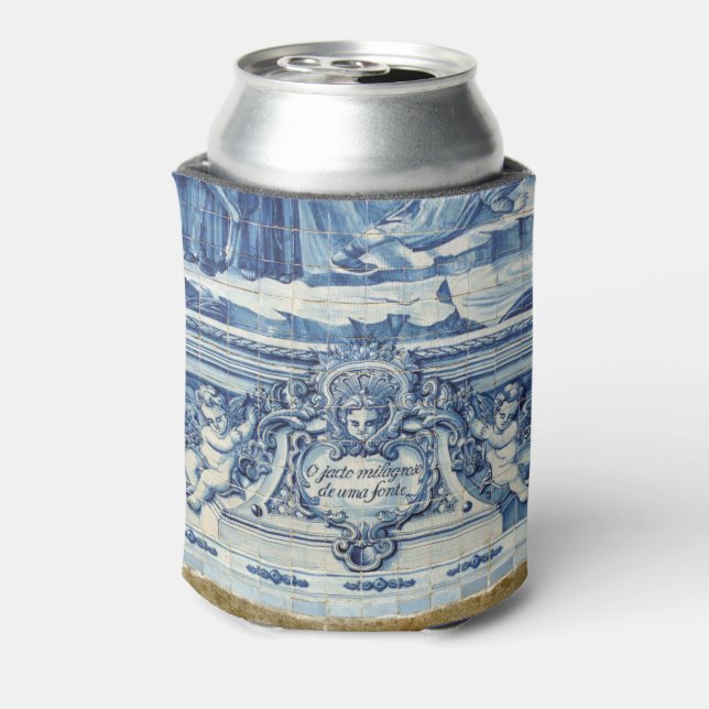 Portuguese blue and white wall tiles with angels can cooler (Can Back)