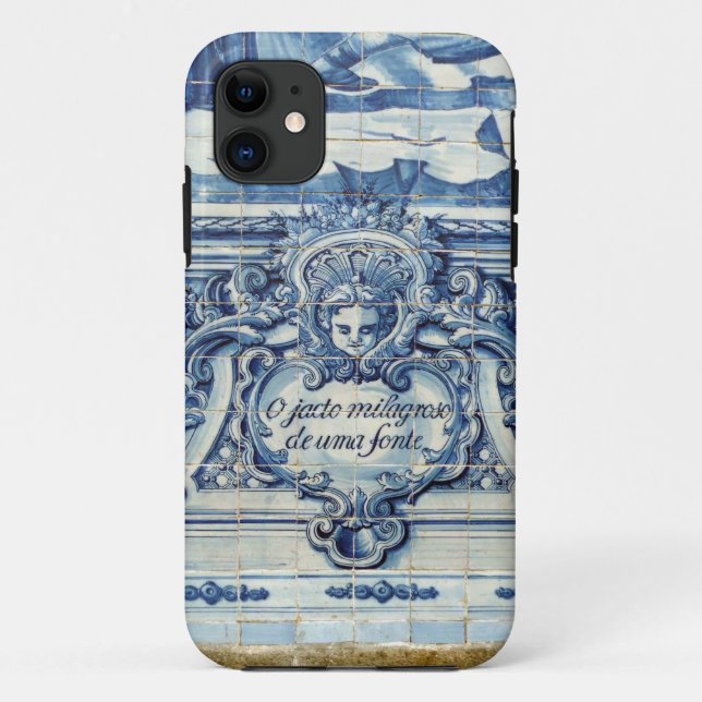 Portuguese blue and white wall tiles with angels Case-Mate iPhone case (Back)