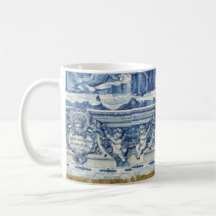 Portuguese blue and white wall tiles with angels coffee mug