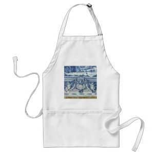 Portuguese blue and white wall tiles with angels standard apron