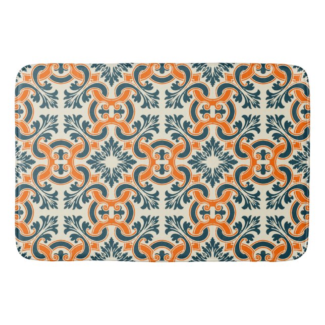 Portuguese blue tile bath mat (Front)