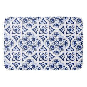 Portuguese blue tile bath mat