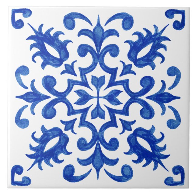 Portuguese Blue Tile central round medallion (Front)