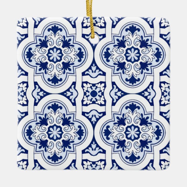 Portuguese blue tile ceramic ornament (Front)