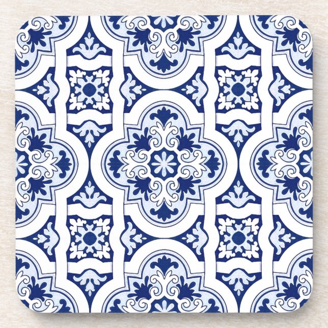 Portuguese blue tile coaster (Front)