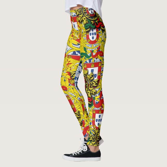 Portuguese blue tile designs leggings (Left)