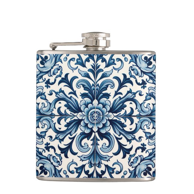 Portuguese blue tile flask (Front)