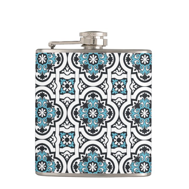 Portuguese blue tile hip flask (Front)