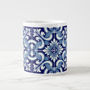 Portuguese blue tile large coffee mug