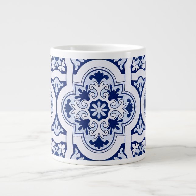 Portuguese blue tile large coffee mug (Front)