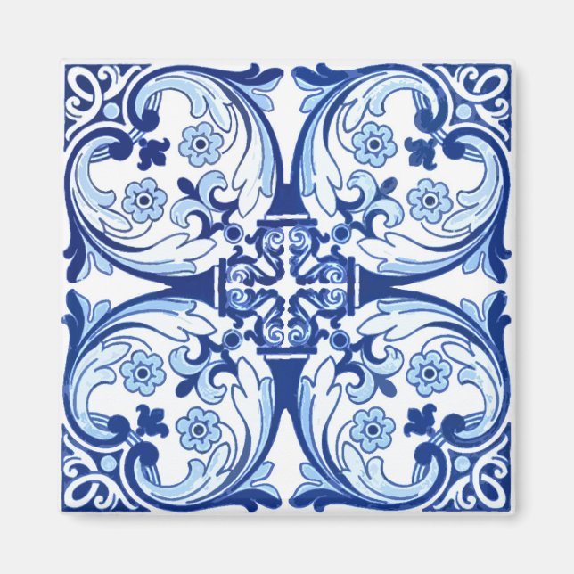 Portuguese blue tile magnet (Front)