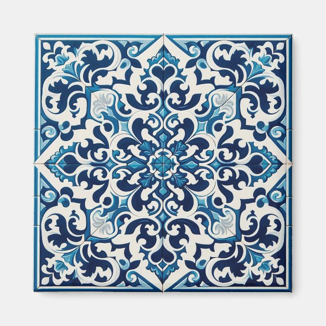 Portuguese blue tile magnet (Front)