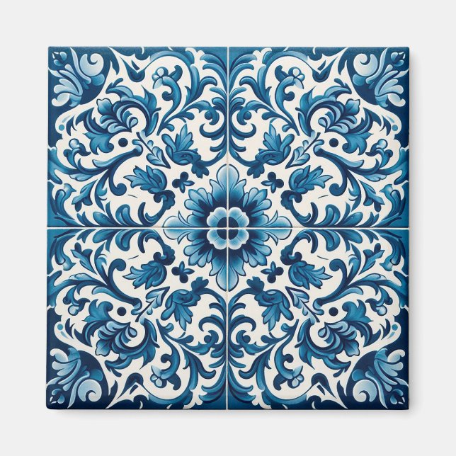 Portuguese blue tile magnet (Front)