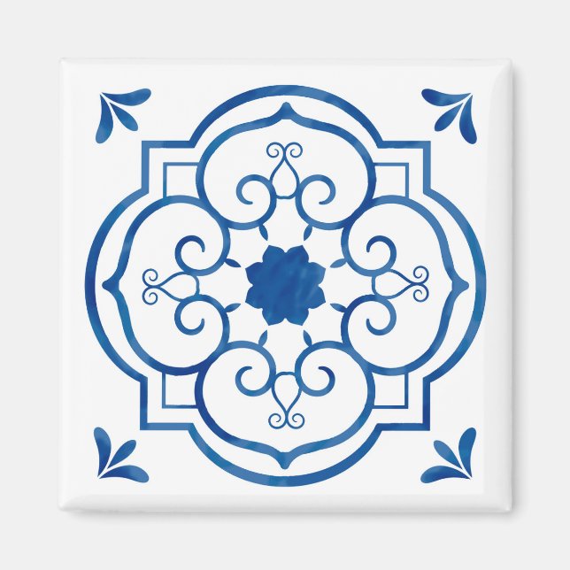 Portuguese blue tile magnet (Front)