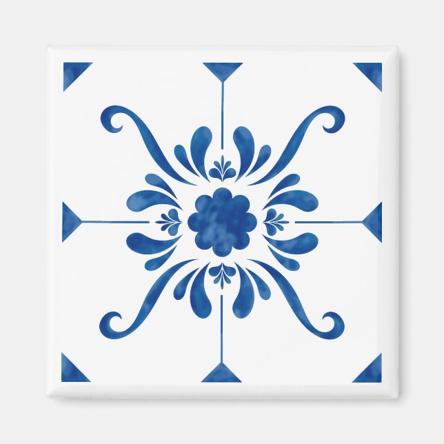 Portuguese blue tile magnet (Front)